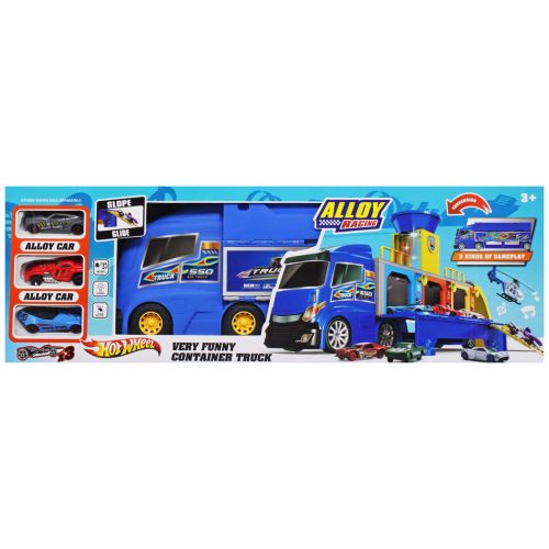 Вантажівка-паркінг "Container Truck" + 3 машинки Пластик Синій (223666)