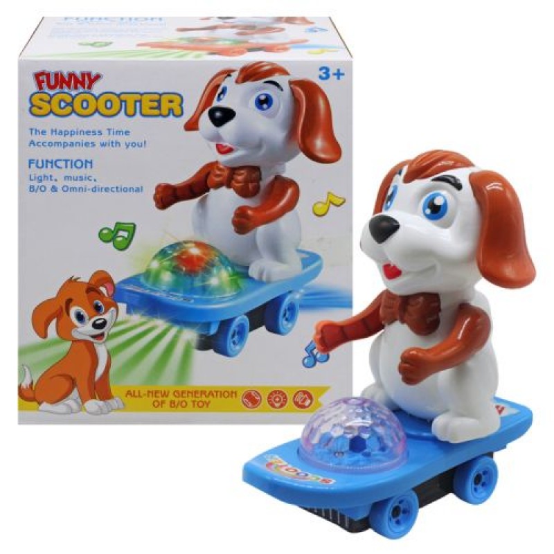 Музична іграшка "Собачка на скейті" Пластик Різнобарв'я (224392)