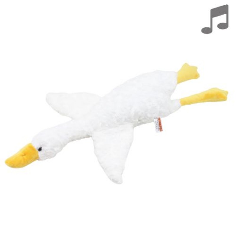 М'яка іграшка Гусак-обіймусь, 60 см, музичний, кучерявий, білий (226371)