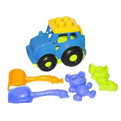 Трактор "Кузнечик №2" с песочным набором (синий) 0213