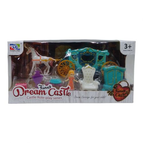 Ігровий набір з каретою "Dream Castle" (бірюзовий) Пластик Бірюзовий (228248)