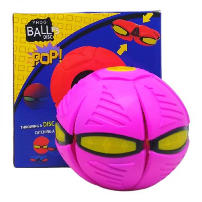 Мʼяч-трансформер "Flat Ball Disc: Мʼячик-фризбі", рожевий Пластик Рожевий (231279)