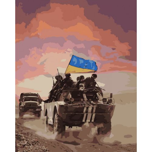 Картина по номерах "Українські бійці" 40x50 см Комбінований Різнобарв'я (234018)