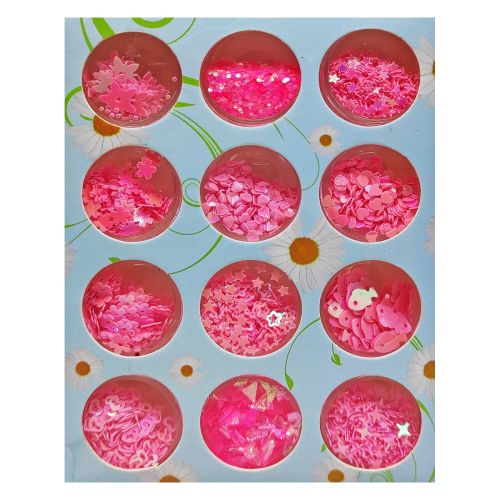 Набір гліттера "Серця, листочки, квіти" (рожевий) Поліпропілен Рожевий (235400)