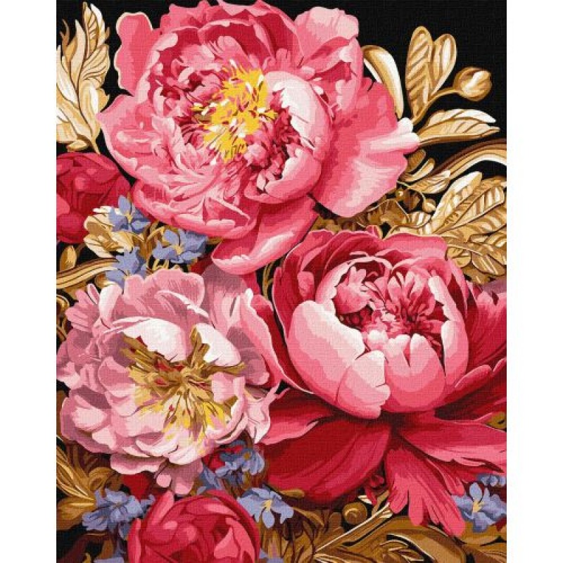 Картина по номерах з фарбами металік "Квіткове натхнення" 40x50 см Комбінований Різнобарв'я (237063)