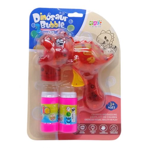 Пістолет із мильними бульбашками "Динозавр", прозорий (червоний) Пластик Червоний (240030)