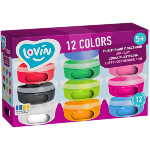 Повітряний пластилін "Lovin", 12 кольорів Комбінований Різнобарв'я (241732)