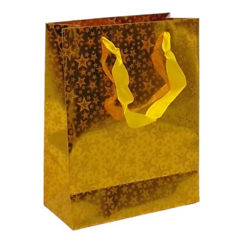 Пакет подарунковий (23,5х8,5х18 см.), золотистий Картон Золотистий (243165)