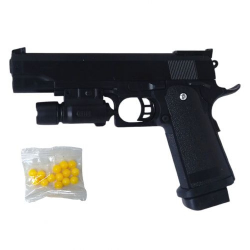 Пістолет з кульками, з лазерним прицілом Пластик Чорний (243731)