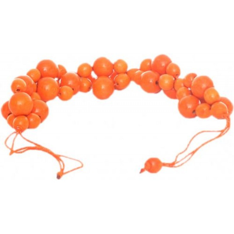 Деревянное ожерелье "Гроздь" (оранжевое), 25 см