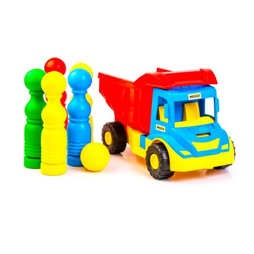 Вантажівка з кеглями "Multi truck" Пластик Різнобарв'я (44978)