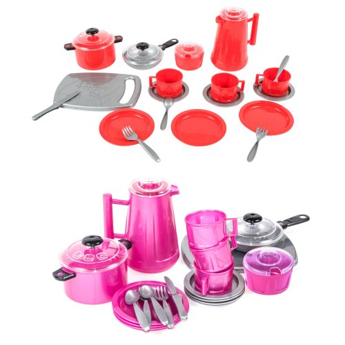 Набір посуду "Iriska 4" (21 предмет) Пластик Рожевий Червоний (57609)