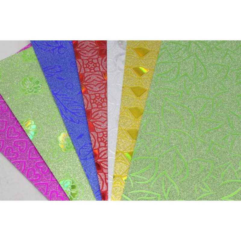 Набір кольорового картону "Глітерні візерунки", 8 аркушів Комбінований Різнобарв'я (201615)