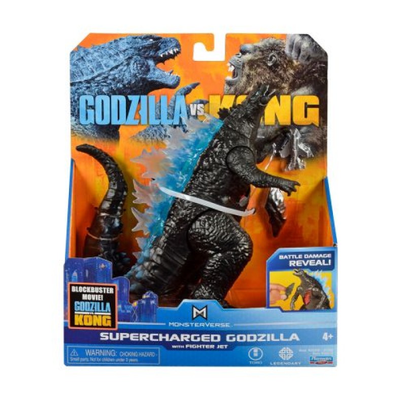 Фігурка Godzilla vs Kong - Ґодзілла з суперенергією та винищувачем Пластик Чорний (224829)