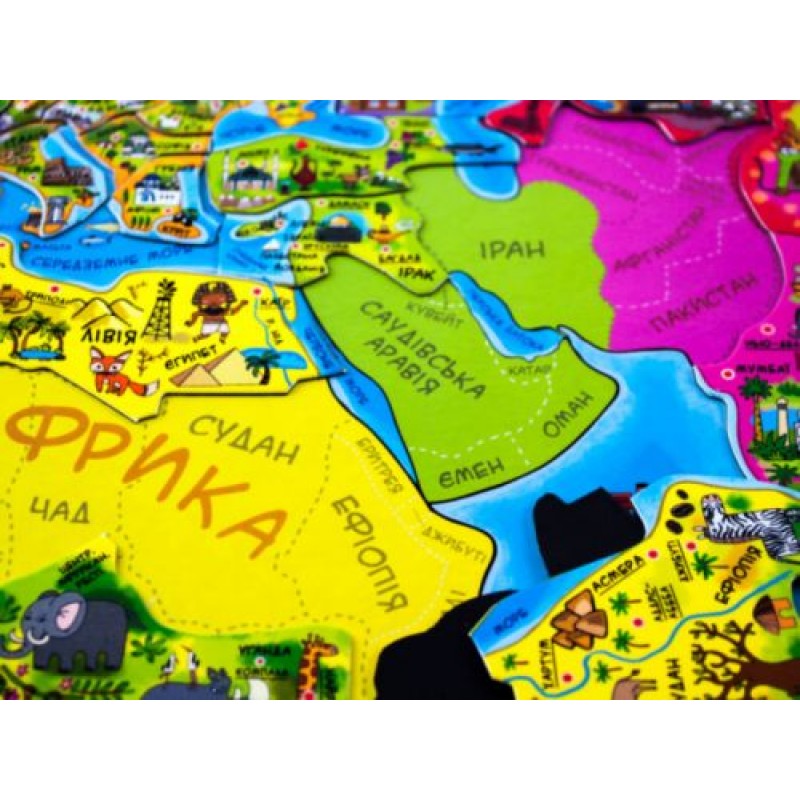 Дитяча магнітна карта-пазл "Мандруємо світом" Комбінований Різнобарв'я (24654)