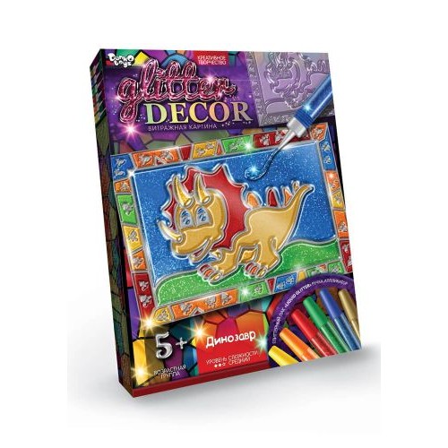 Набір для креативної творчості "Glitter Decor. Динозавр" (рус) Комбінований Різнобарв'я (102856)