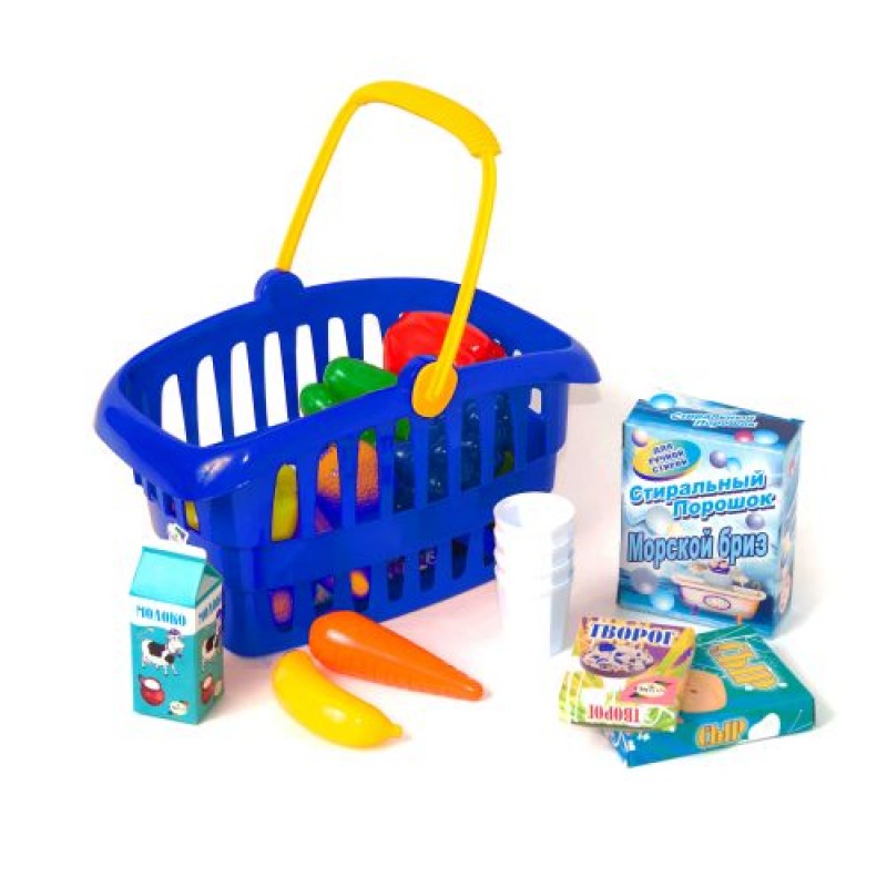 Кошик "Супермаркет", 33 предмета (синя) Пластик Різнобарв'я (108445)
