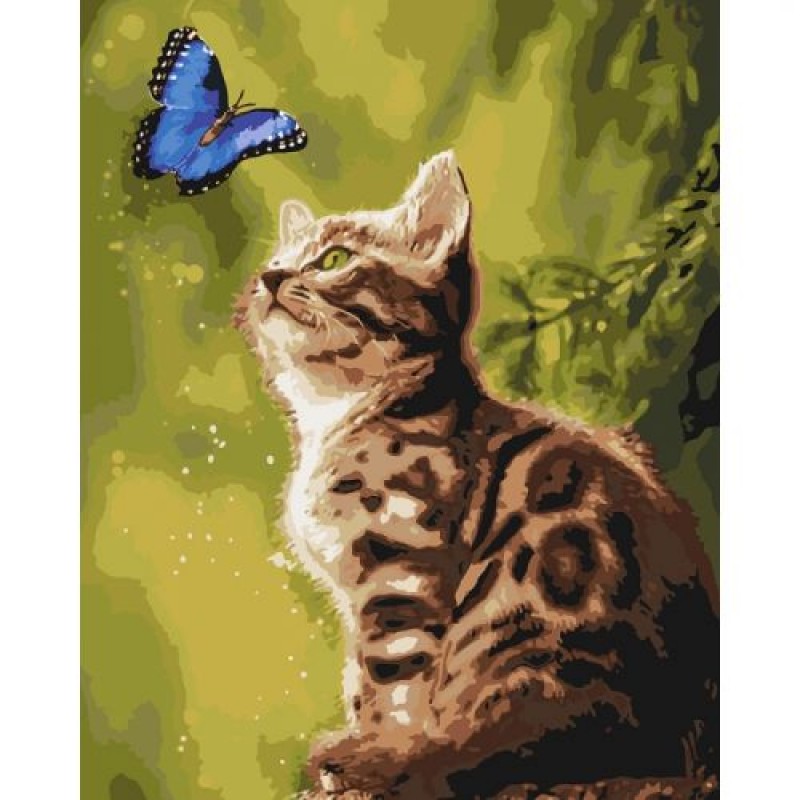 Картина за номерами "Загадкова метелик" ★★★★ Комбінований Білий (124883)