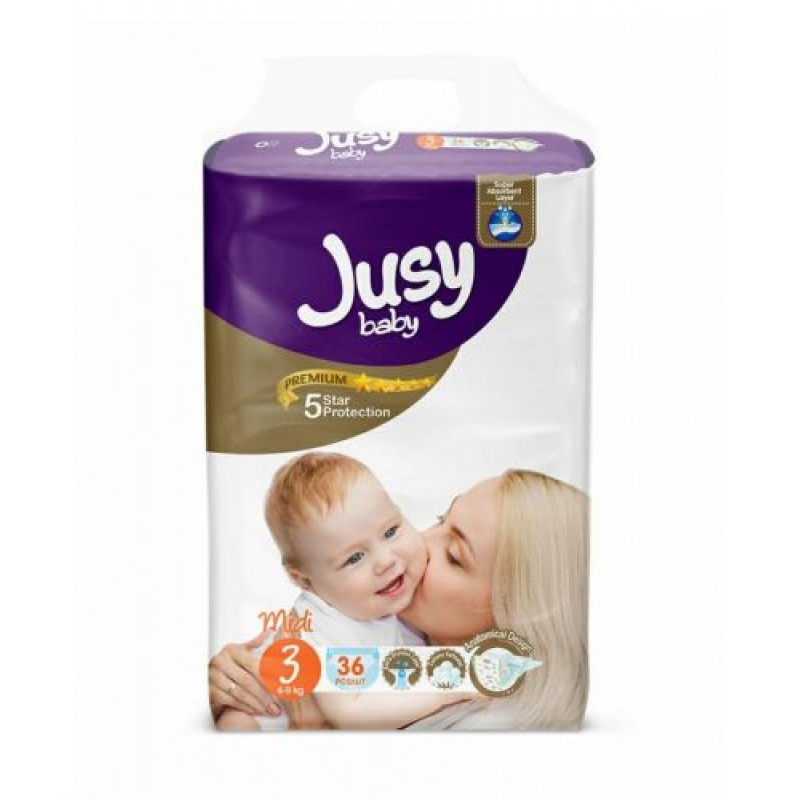 Детские подгузники "Jusy midi" 3 (4-9 кг)