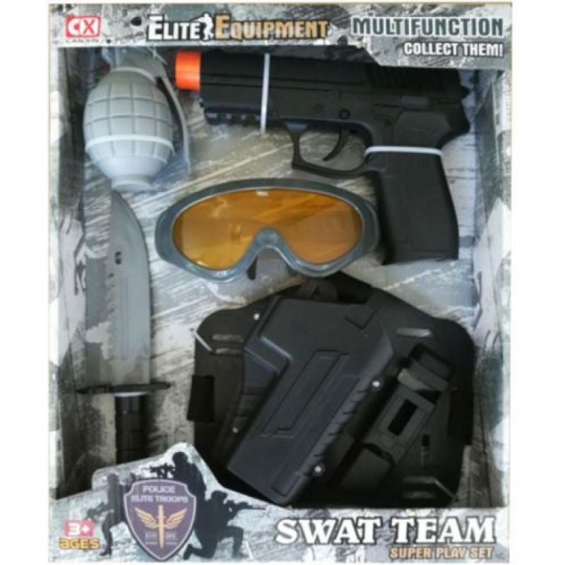 Уценка. Набор полицейского "SWAT Team" - порвана упаковка, очень грязные очки 0324A