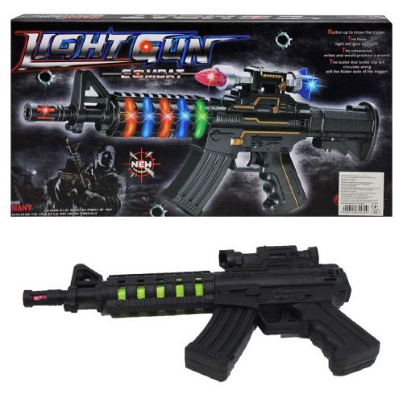 Автомат зі звуком та світлом "Light Gun" Пластик Чорний (200118)