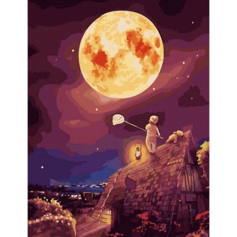 Картина за номерами "Полювальник за луною" Комбінований Різнобарв'я (200518)