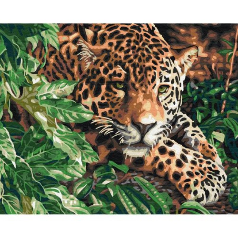 Картина за номерами "Леопард зі смарагдовими очима" ★★★ Комбінований Різнобарв'я (201530)