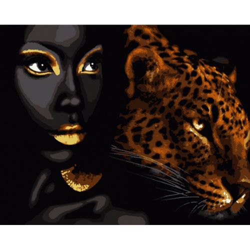 Картина за номерами "Африканська перлина" із золотою фарбою ★★★★ Комбінований Різнобарв'я (204170)