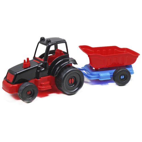 Трактор з причепом "М" Чорний+червоний Пластик Різнобарв'я (206643)