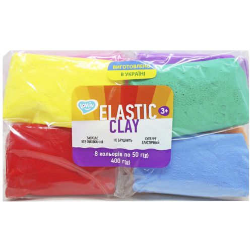 Набір повітряного пластиліну "Elastic Clay", 8 кольорів Комбінований Різнобарв'я (206947)