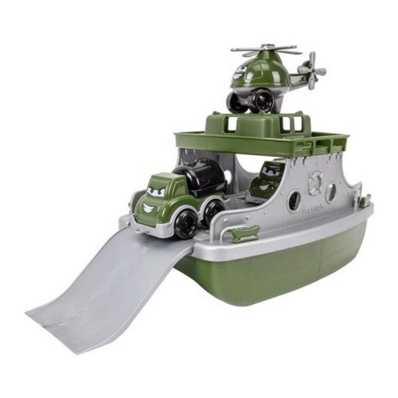 Пластикова іграшка "Паром Військовий транспорт" Пластик Зелений (207851)