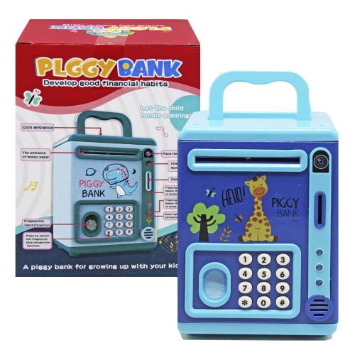 Скарбничка-сейф "Piggy Bank" зі світлом та звуком Пластик Синій (212576)