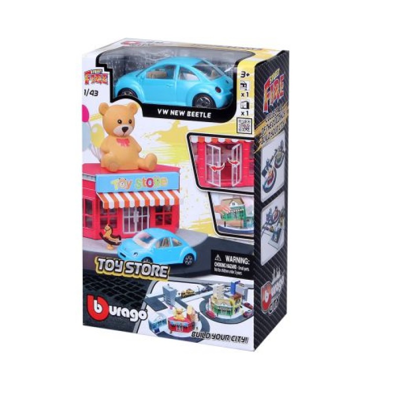 Ігровий набір з машинкою "Bburago City: Магазин іграшок" Комбінований Різнобарв'я (222306)