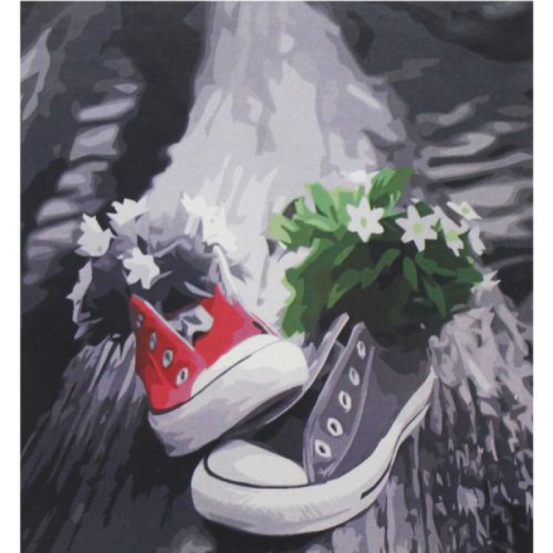 Картина за номерами "Квіткові кеди" Комбінований Різнобарв'я (222611)
