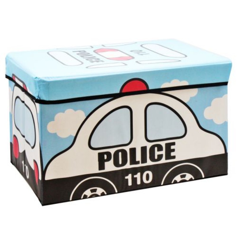 Кошик-пуфик для іграшок "Поліція" Комбінований Блакитний (223371)