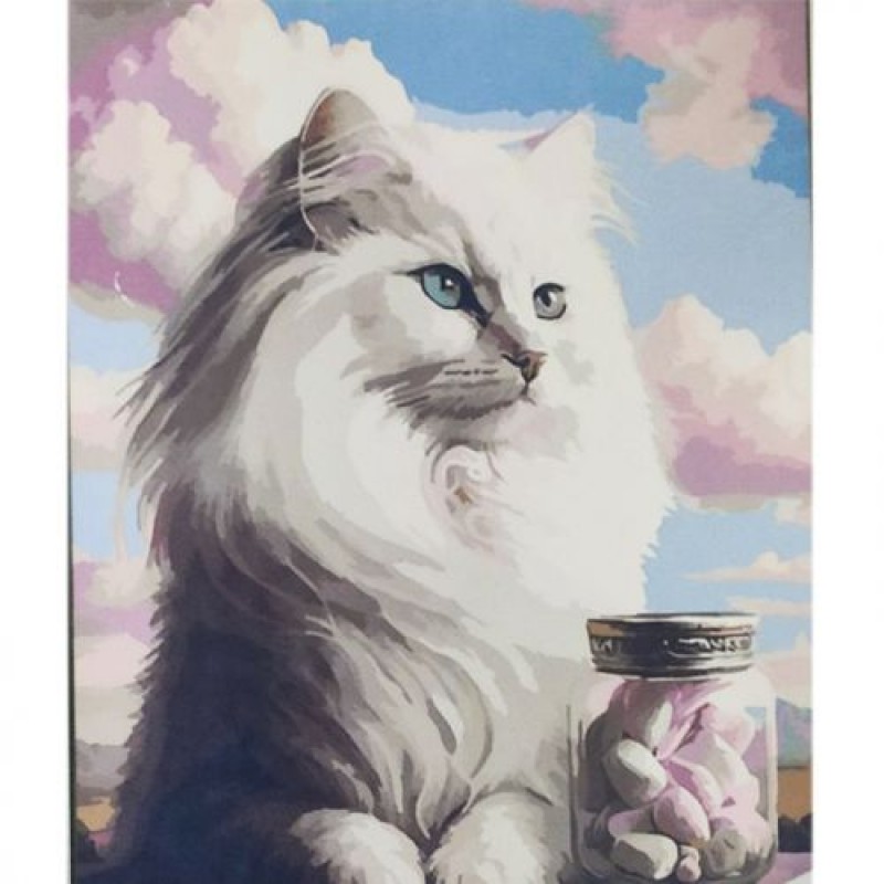 Картина за номерами "Пухнастий котик" 40х50 см Комбінований Різнобарв'я (236902)