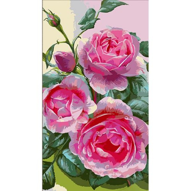 Картина за номерами "Троянди" 50х25 см Комбінований Різнобарв'я (236915)