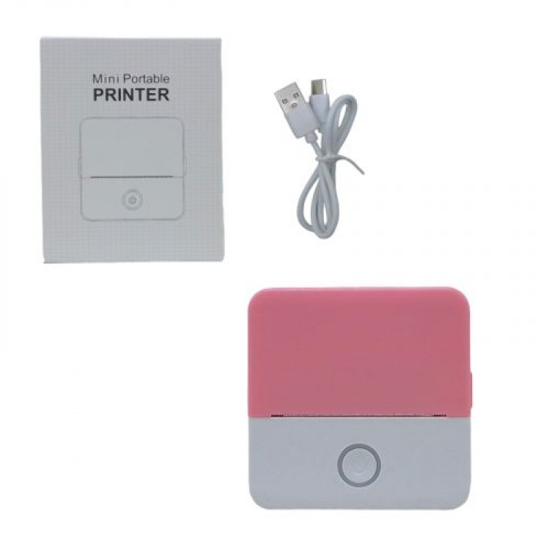 Портативний термопринтер "Portable mini printer" (рожевий) Комбінований Рожевий (238820)