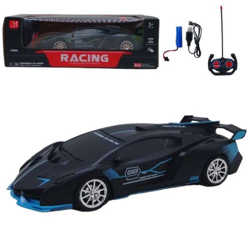 Машина на радіокеруванні "Lamborghini" (чорно-синя) Пластик Чорний (239188)