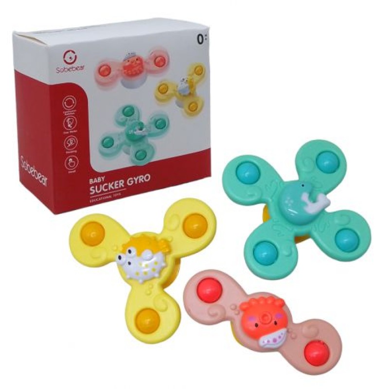 Розвиваюча гра 3 спінери, присоска, рухливі кульки Пластик Різнобарв'я (239924)