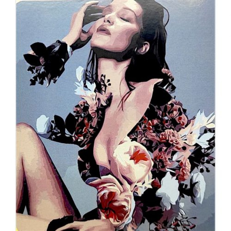 Картина по номерах "Зіткана з квітів" 40х50 см Комбінований Різнобарв'я (240436)