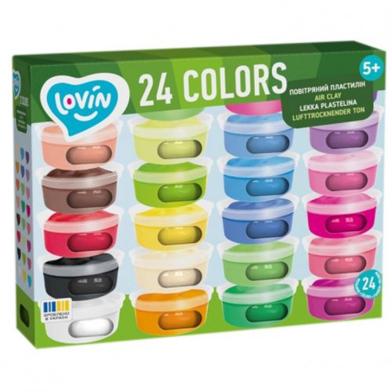 Повітряний пластилін "Lovin", 24 кольори Комбінований Різнобарв'я (241733)