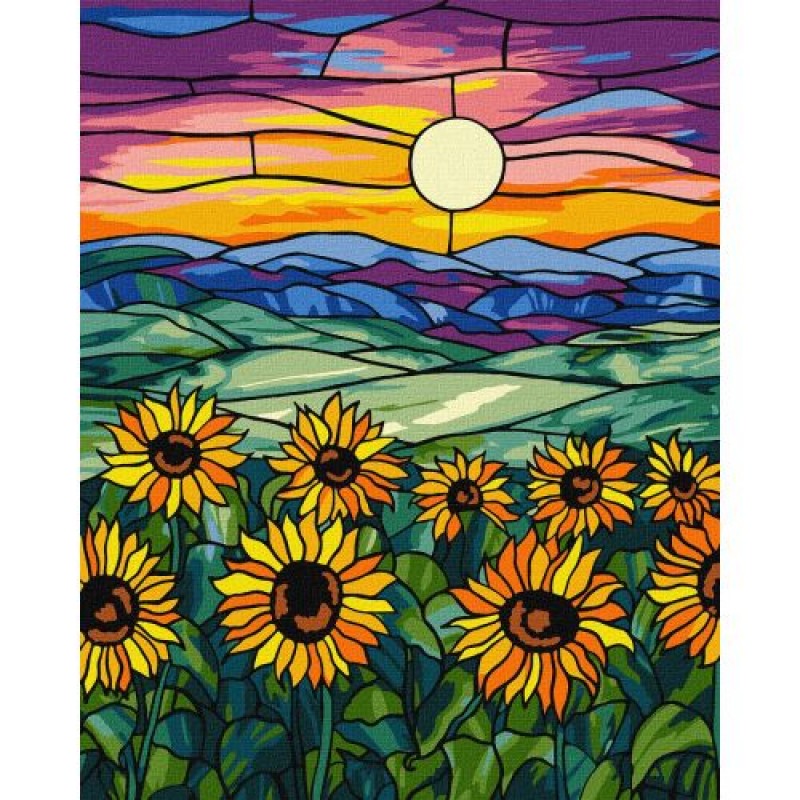 Картина по номерах "Поле соняшників" 40х50 см Комбінований Різнобарв'я (243212)