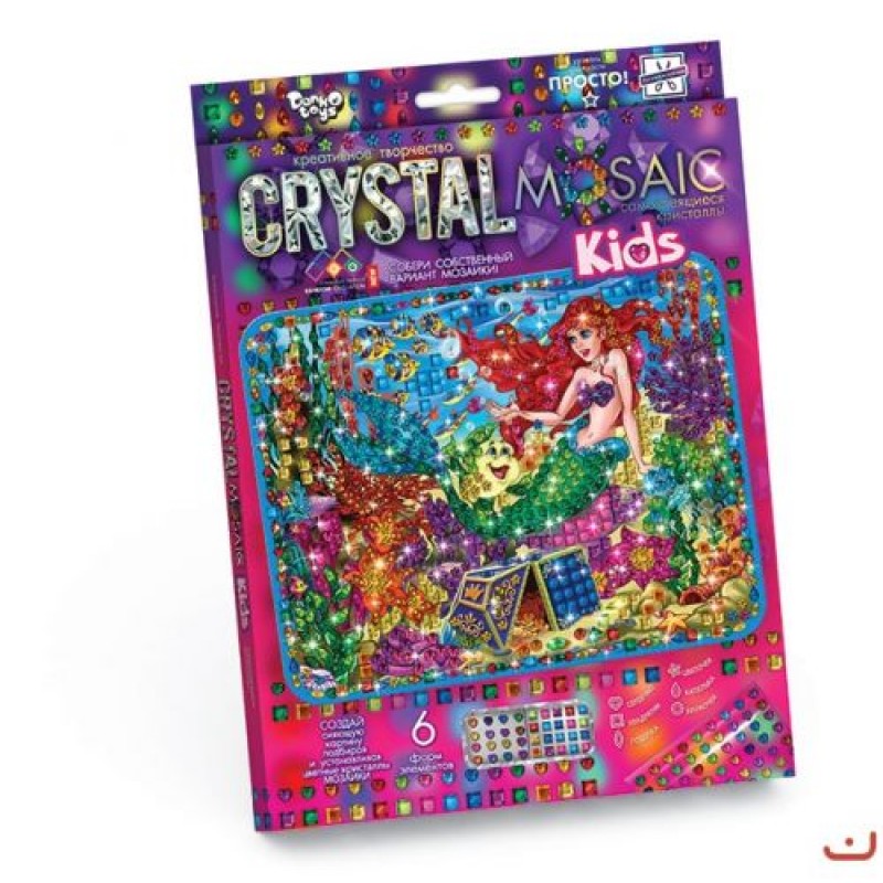 Набір для креативної творчості "CRYSTAL MOSAIC KIDS", "Русалочка" Комбінований Різнобарв'я (38573)