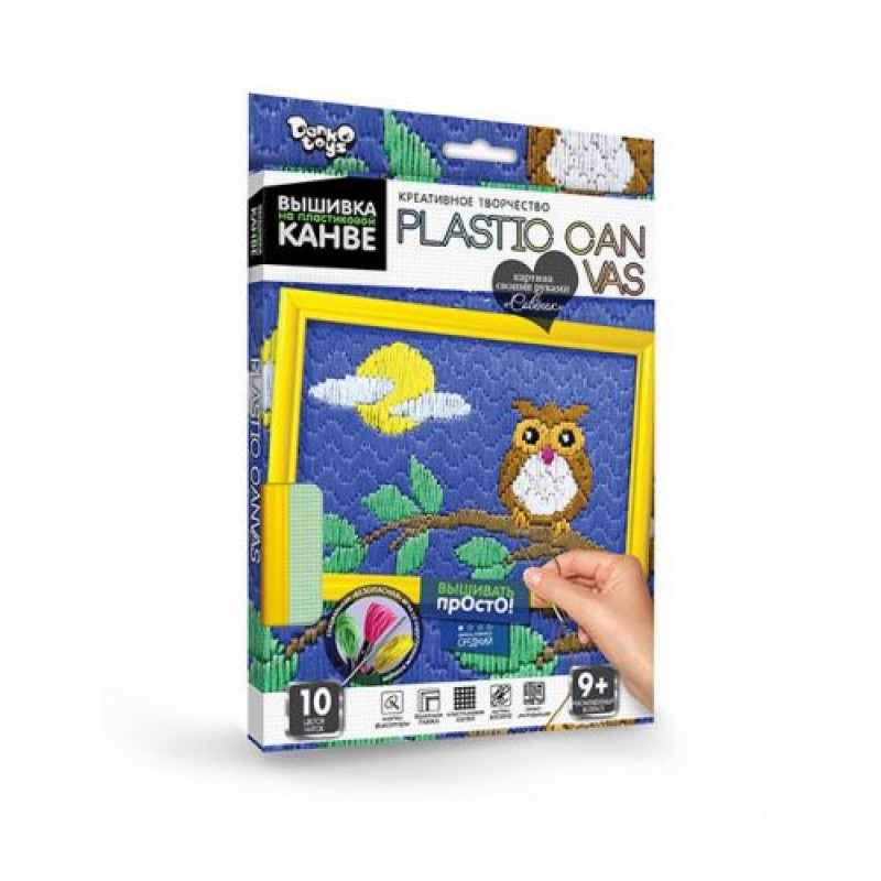 Вишивка на пластиковій канві "PLASTIC CANVAS: Совеня" Комбінований Різнобарв'я (40918)