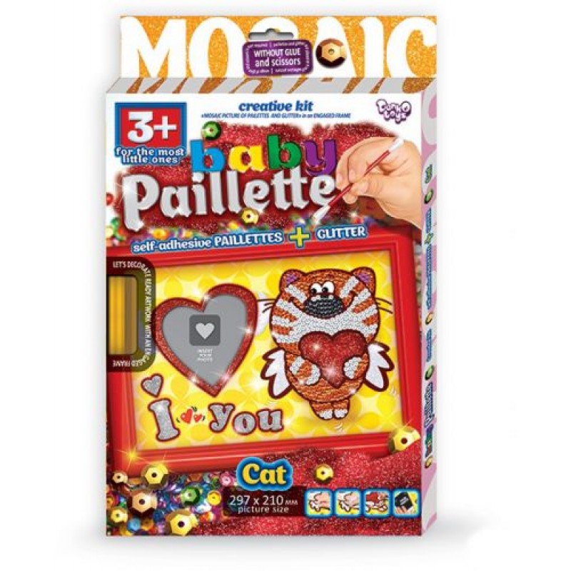 Картина-мозаика из пайеток "Baby Paillette: Котик"