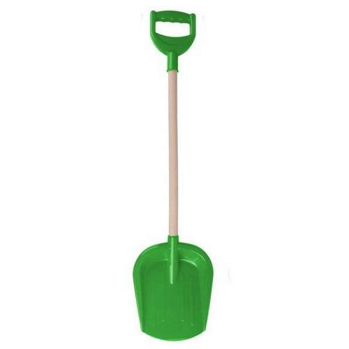 Лопатка велика з дерев'яною ручкою (зелена) Пластик Зелений (45475)