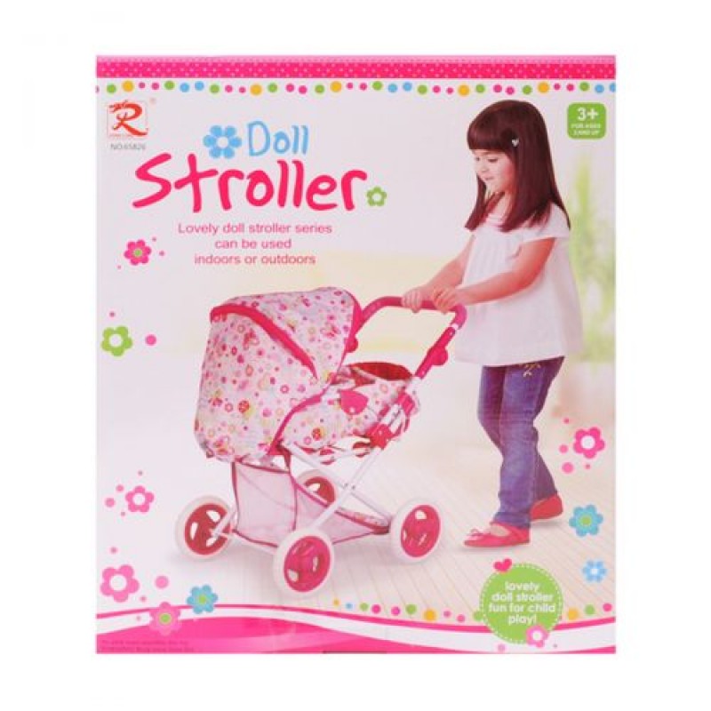 Коляска "Doll Stroller" Комбінований Біло-рожевий (48319)