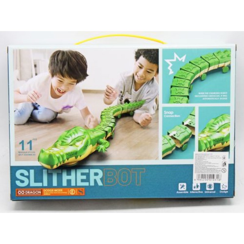 Інтерактивна машинка "SlitherBot: Крокодил" Пластик Зелений (222173)
