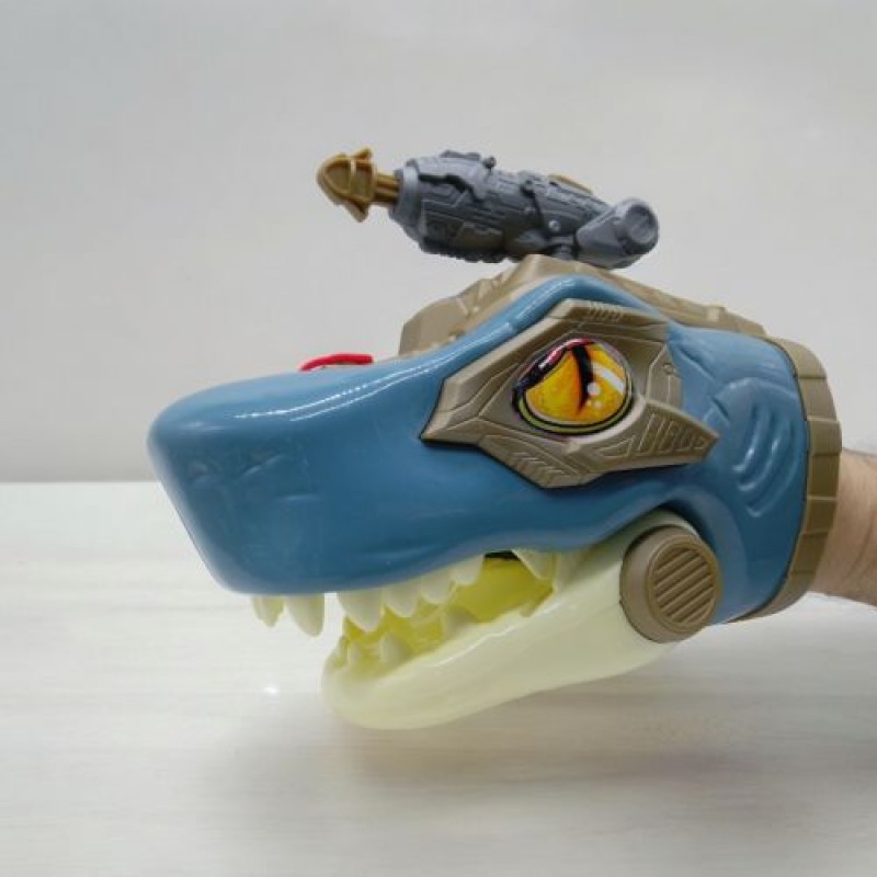 Іграшка "Puppet Hand: Dino Shark", стріляє, пар, світло, звук Пластик Сірий (241095)